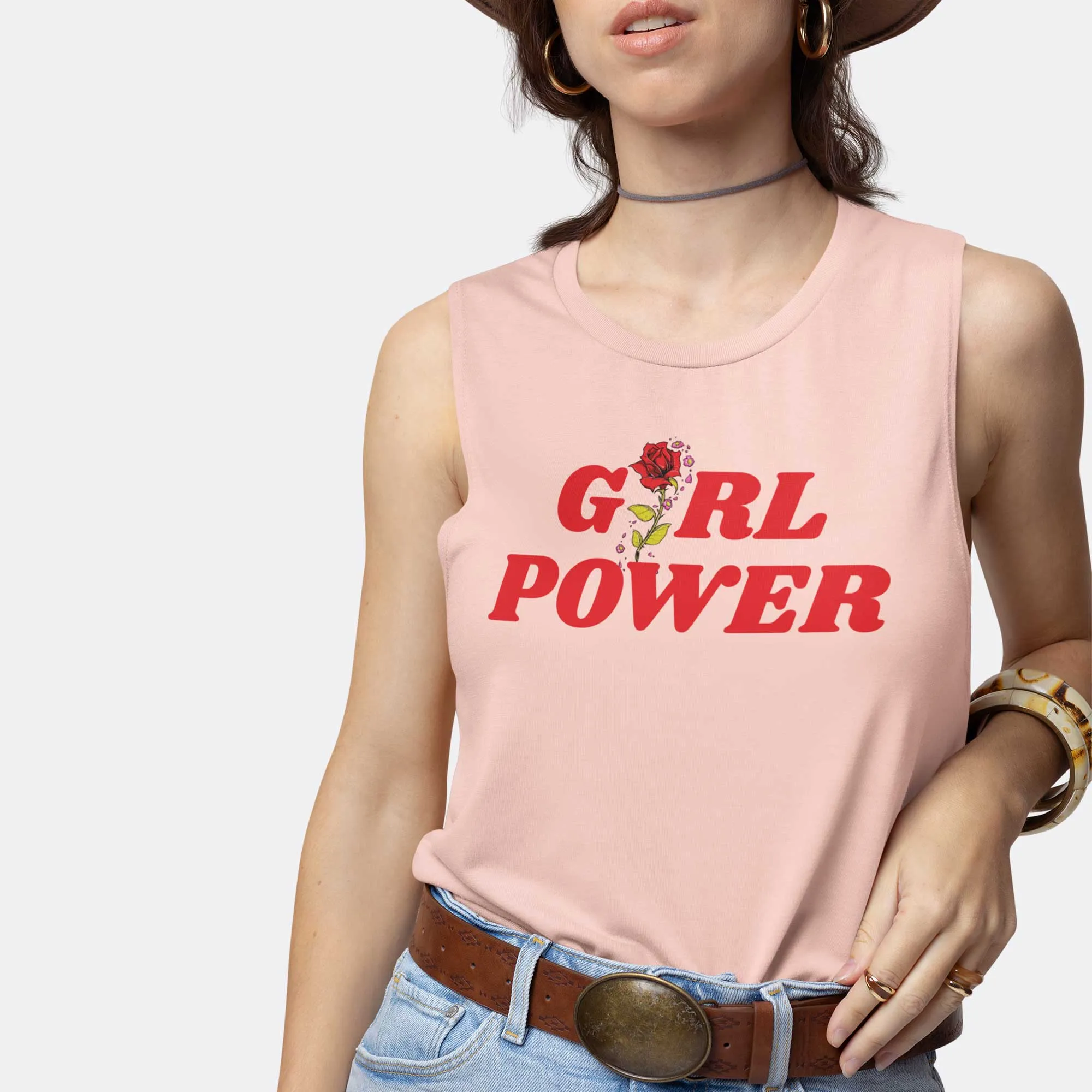 Girl Power with Rose - Women's Scoop Muscle Tank