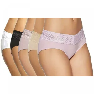Gloria Vanderbilt Women's 5 Pack Full Coverage Hipster Panties