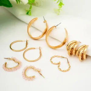 Gold Hoop Earring Set of 5