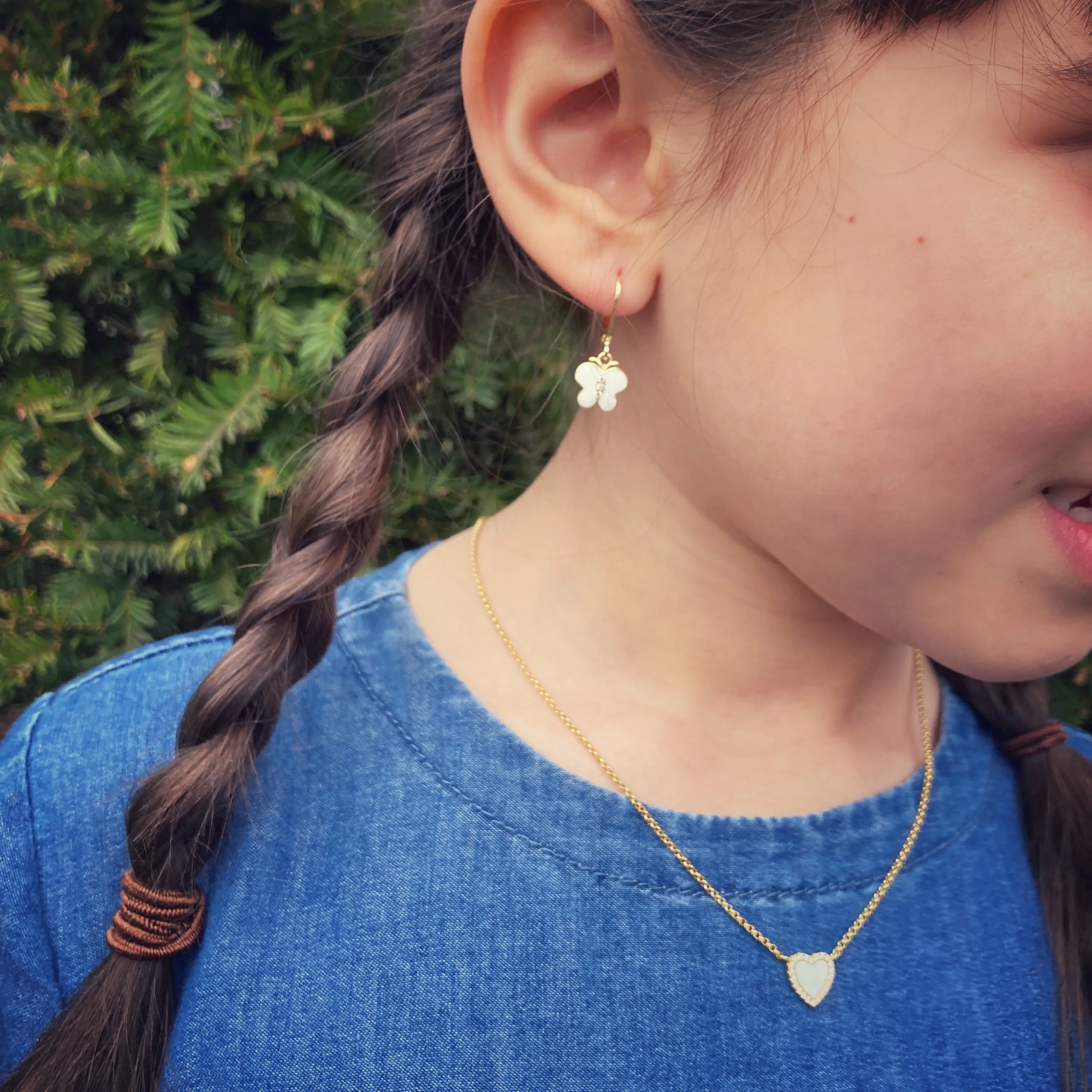 Gold over Sterling Turqouise Heart Choker / Necklace
