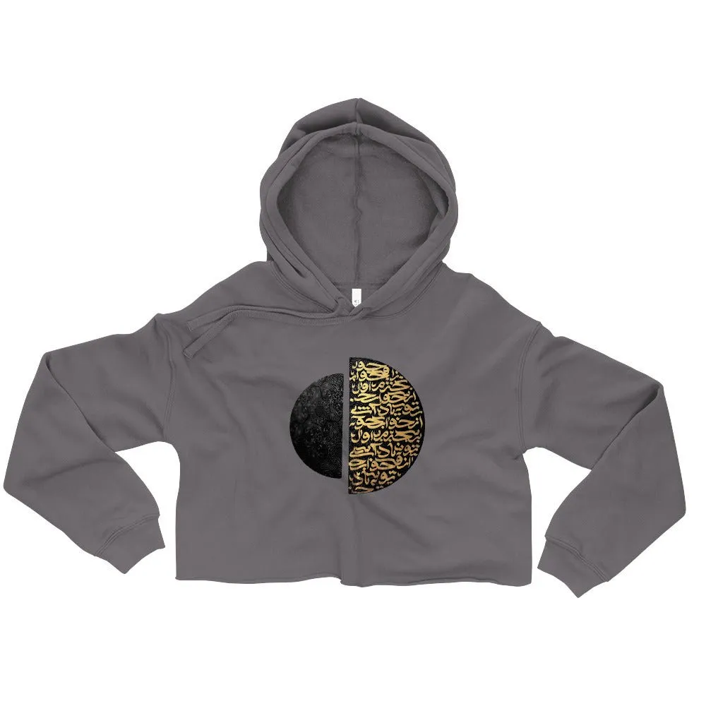 GOLDEN CALLIGRAPHY Women's Crop Hoodie