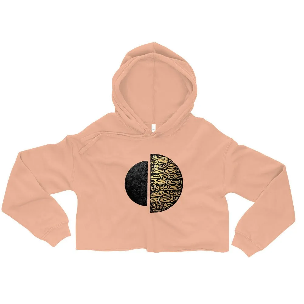 GOLDEN CALLIGRAPHY Women's Crop Hoodie