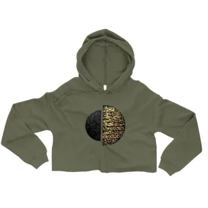 GOLDEN CALLIGRAPHY Women's Crop Hoodie