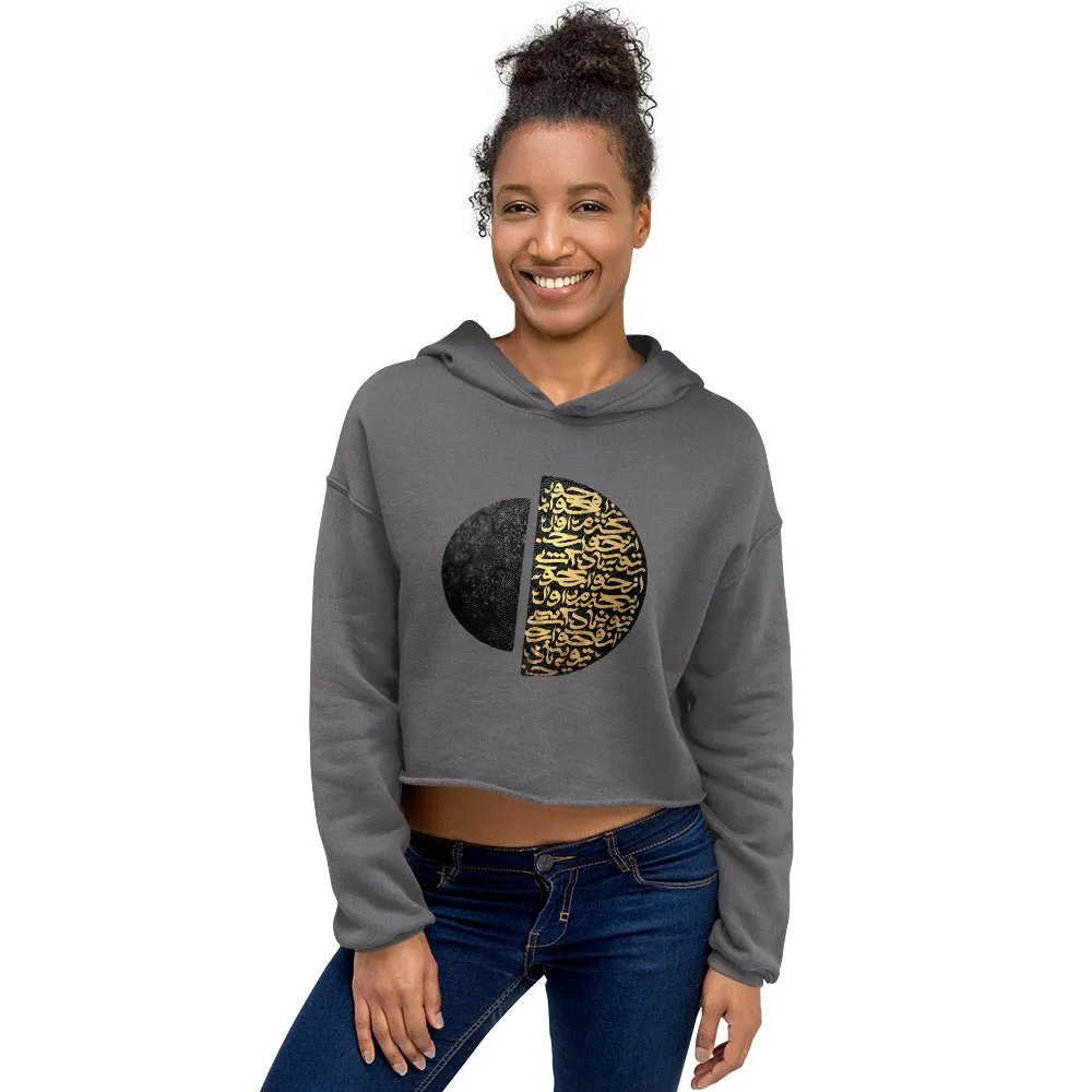GOLDEN CALLIGRAPHY Women's Crop Hoodie
