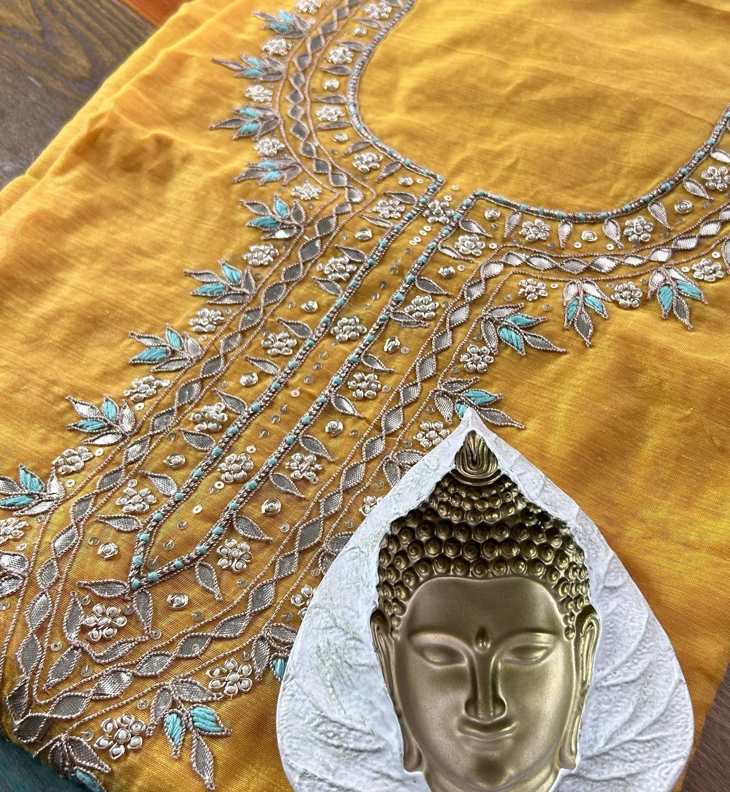 Golden Chanderi Gota Patti Kurti