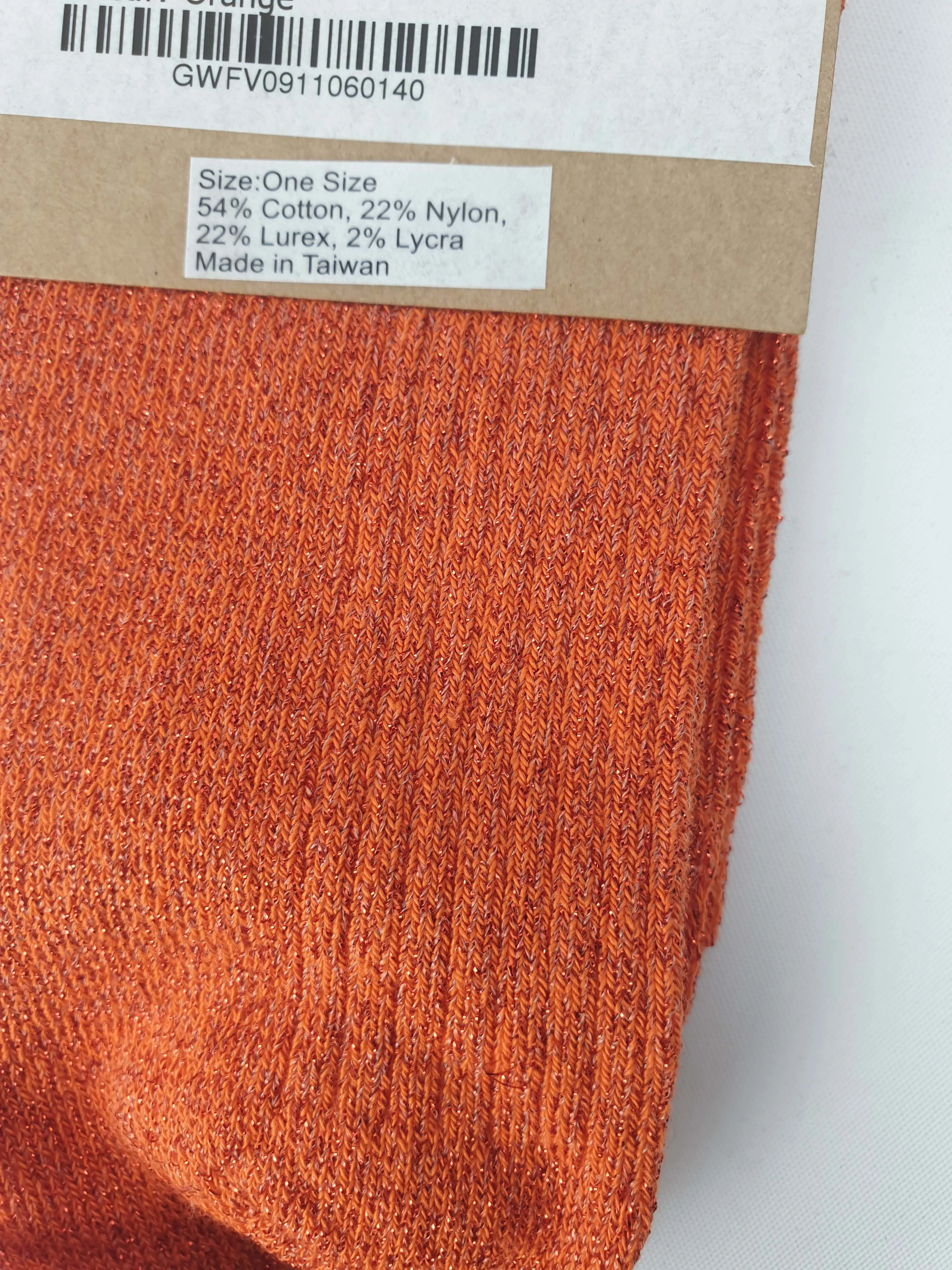 Gorman orange "sparkle rib sock"