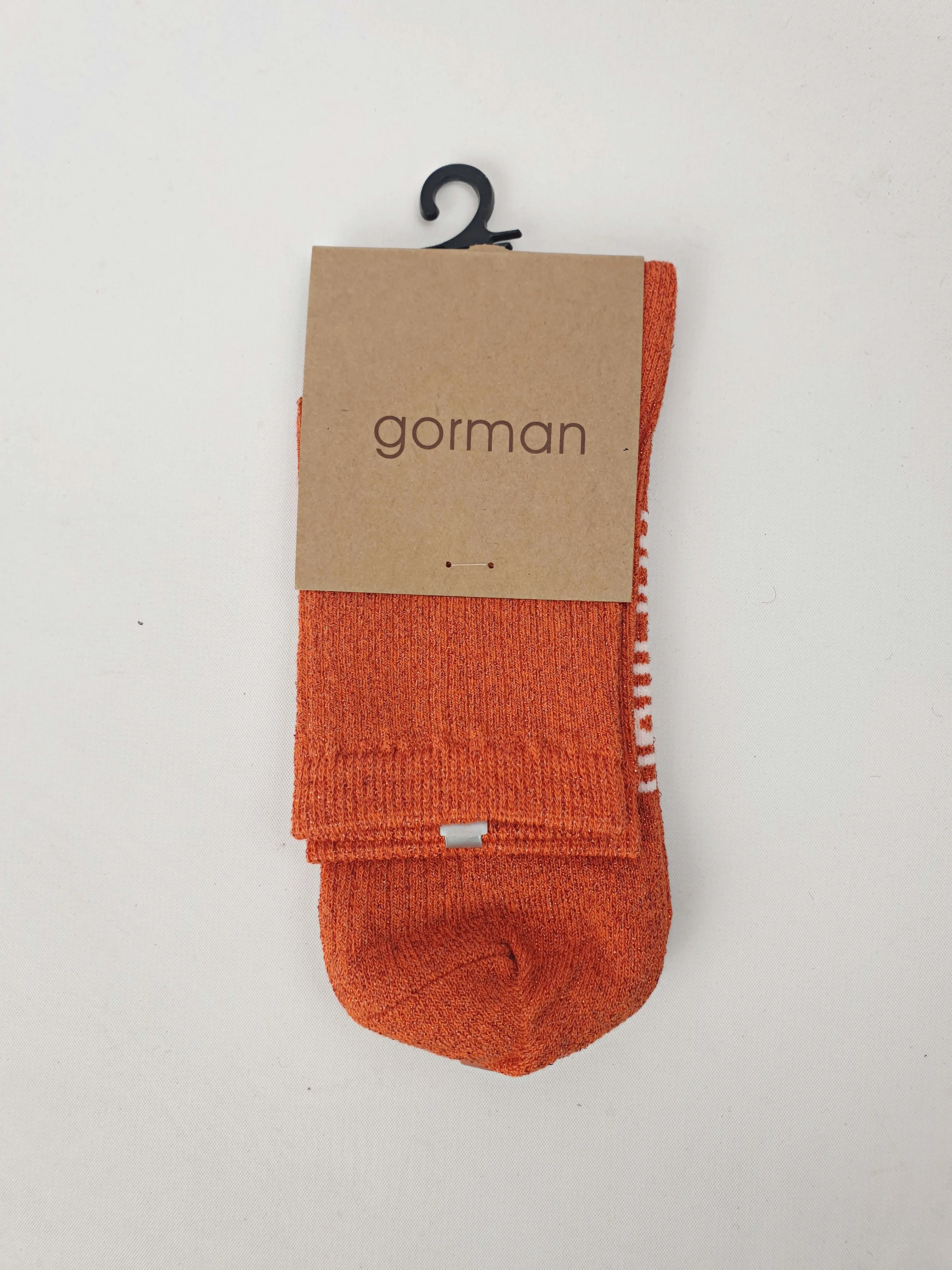 Gorman orange "sparkle rib sock"