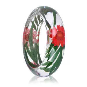 Green & Red Dried Flower Bangle