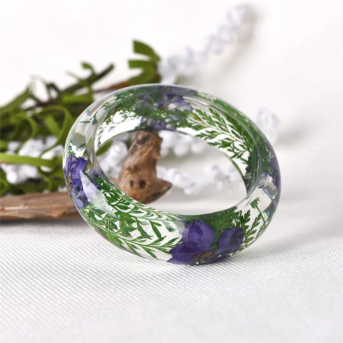 Green Dried Flower Bangle