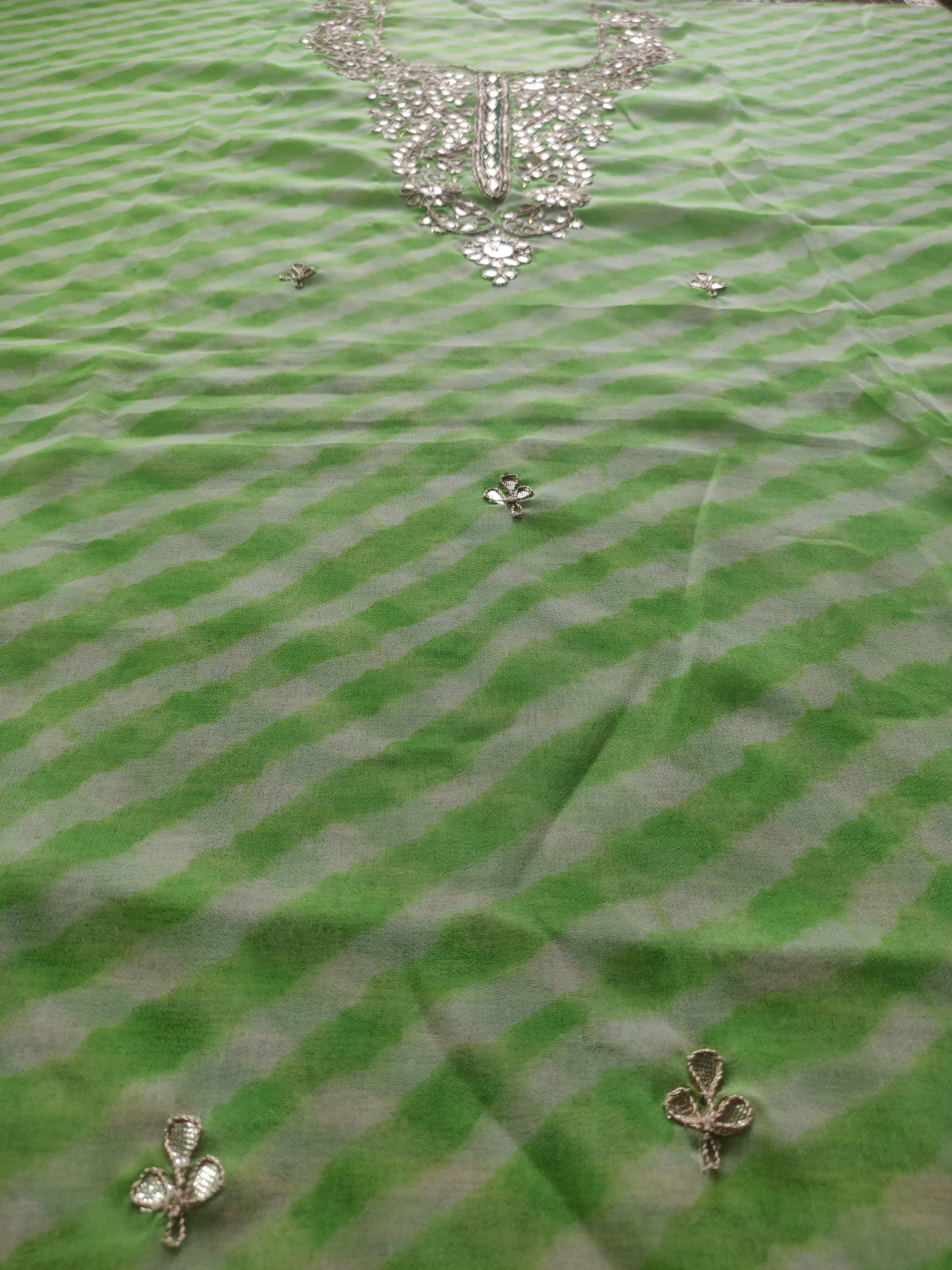 Green leheriya Gota Patti Kurti
