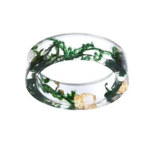 Green Marine Algae Band Ring