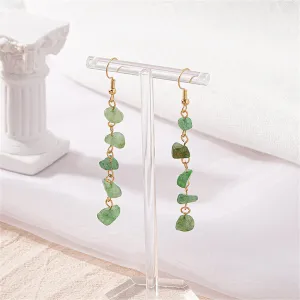 Green Resin & 18K Gold-Plated Linear Drop Earrings