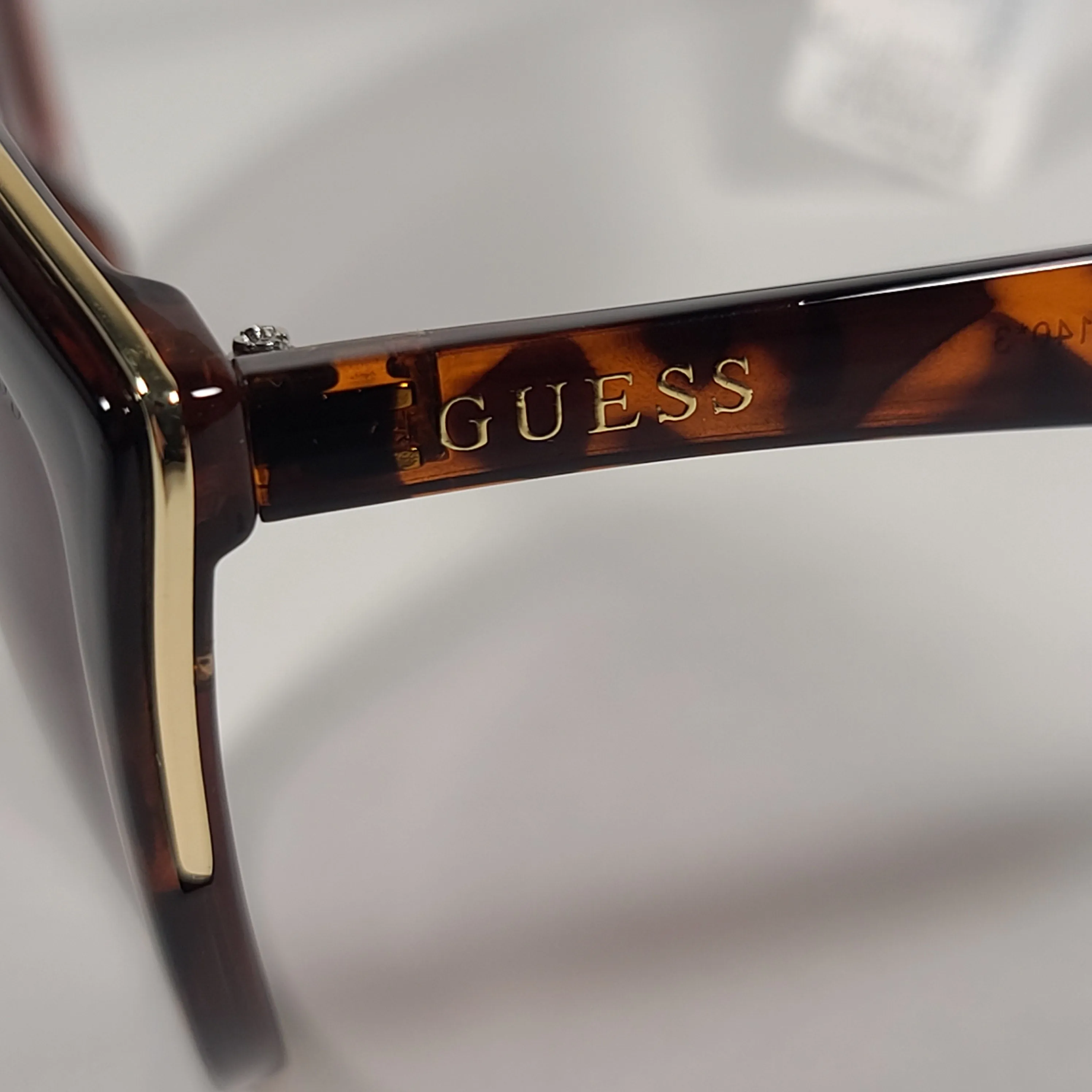 Guess Cat Eye Sunglasses Brown Tortoise Gold Frame Brown Gradient Lens GF0313 52F