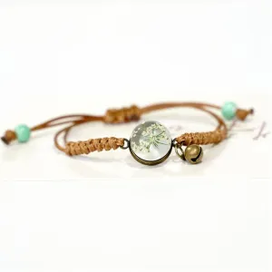Gypsophila & Resin 18K Gold-Plated Charm Bell Bracelet