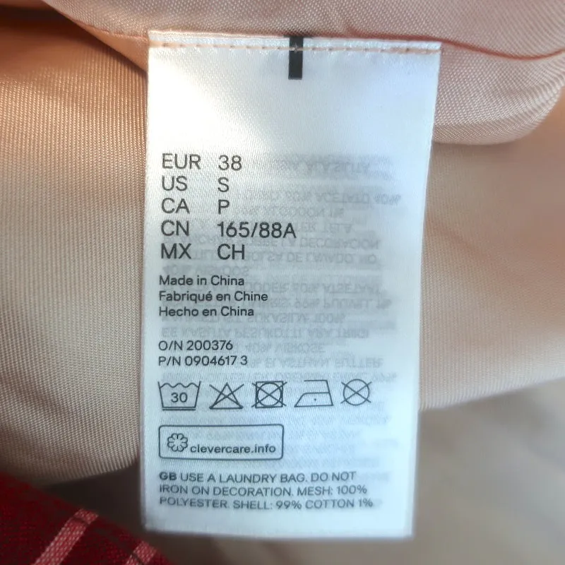 H&M x Simone Rocha Pearl-Embellished Ruffled Tartan & Mesh Dress Size Small NEW