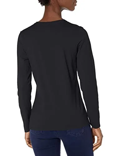 Hanes Women's Long Sleeve Tee, Ebony, Small