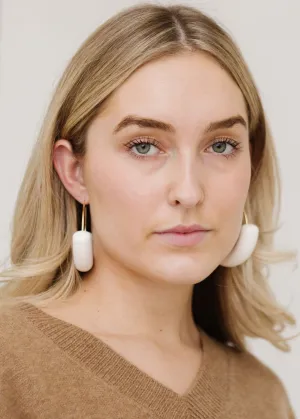 Hannayoo Works Half Moon Earring Set in White
