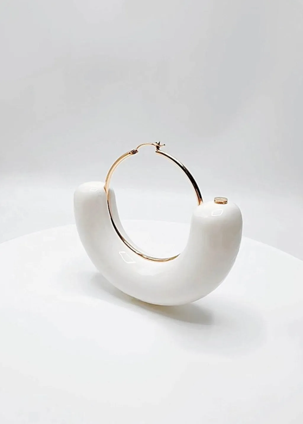 Hannayoo Works Half Moon Earring Set in White