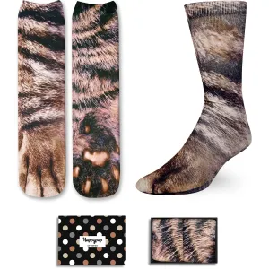 HAPPYPOP Cat Gifts for Teen Boys Girls - Novelty 3D Animal Paw Socks Stocking Stuffers for Adult Women Men, Christmas Gifts for Teens
