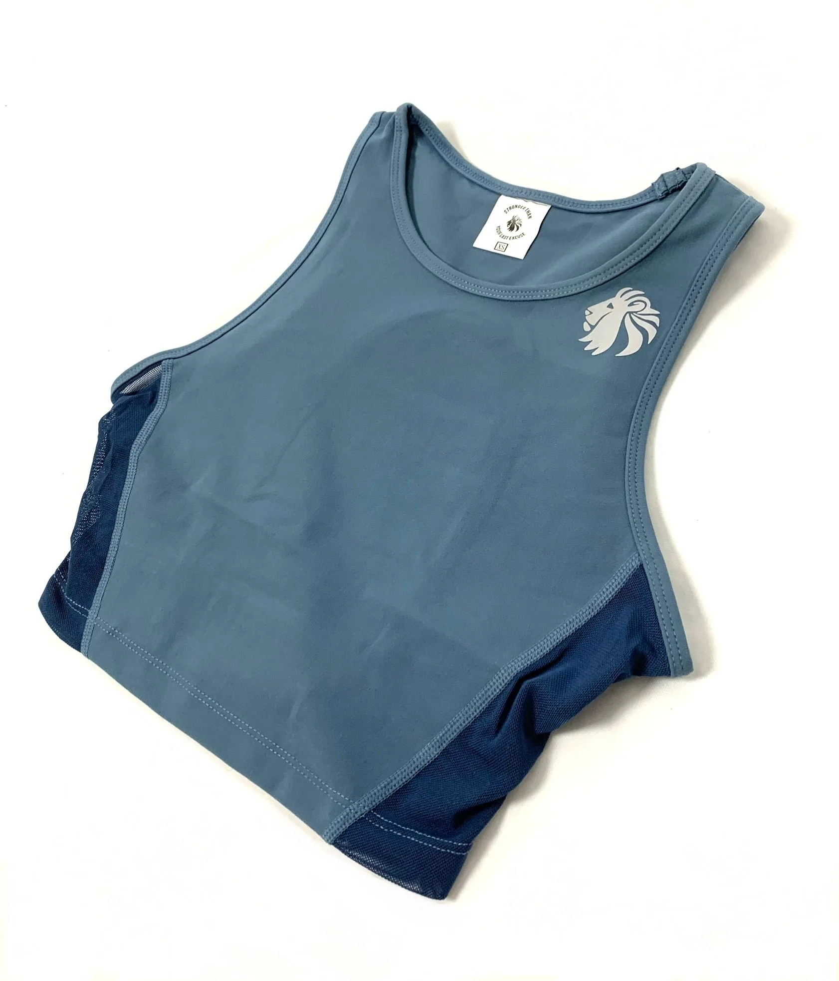 Heart And Soul Crop Tank - Slate Blue
