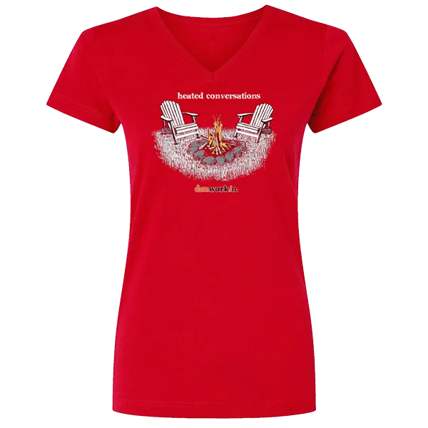 Heated Conversations Bonfire Womens V neck