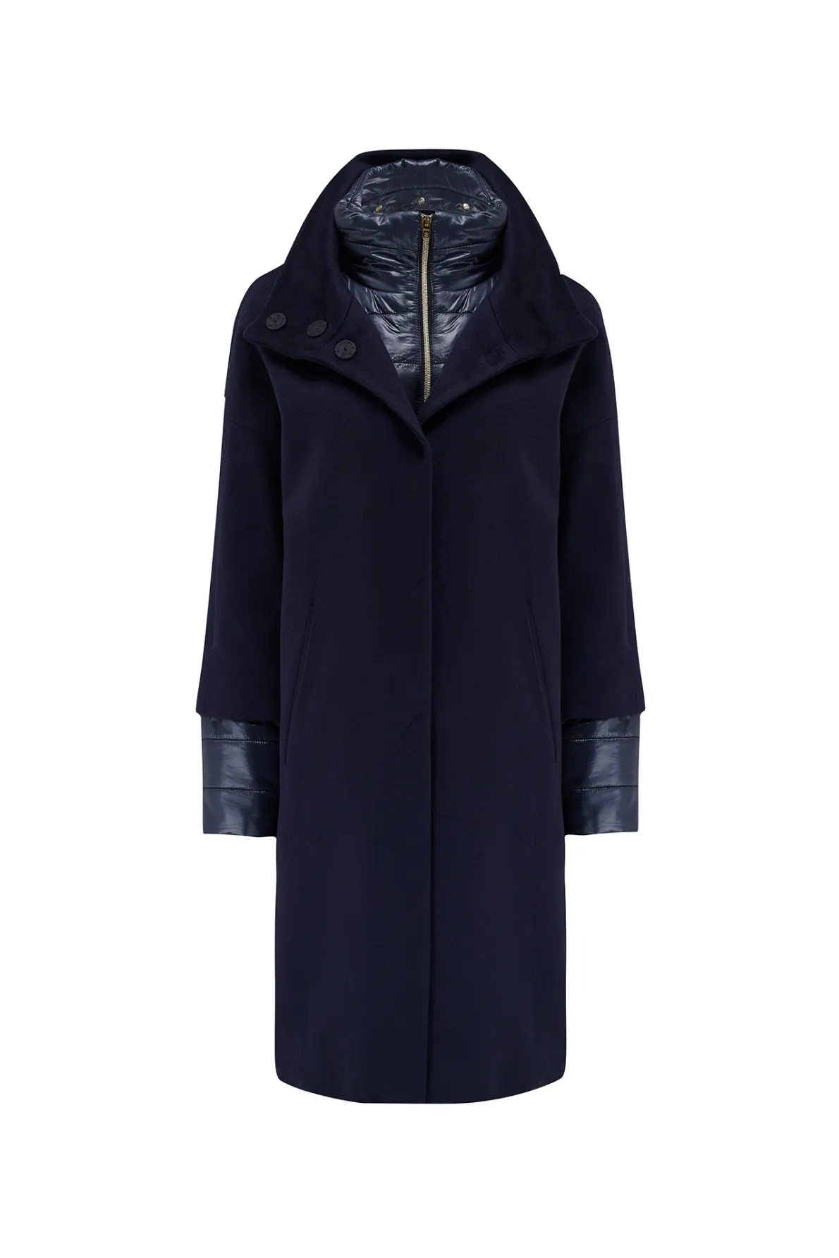 Herno Women’s Wool & Nylon Coat Blue
