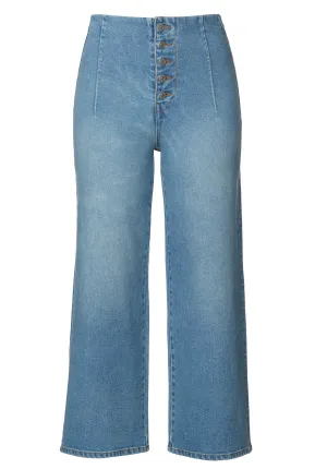 High Rise Cropped Adela Women's Jeans with Buttoned Fly - BL15874