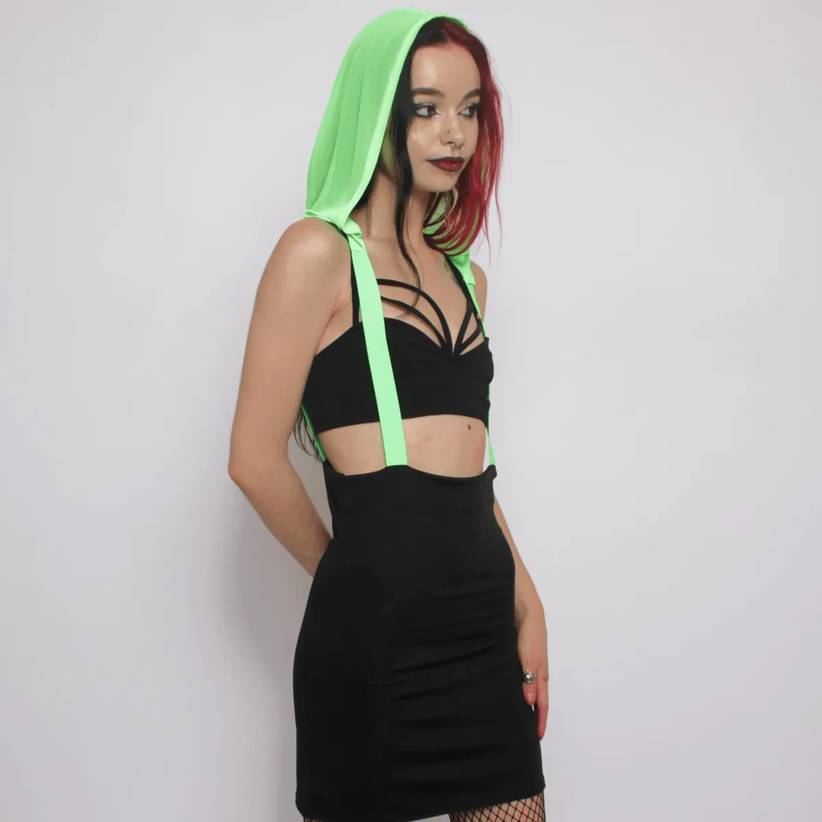 HOODED BRACE DRESS