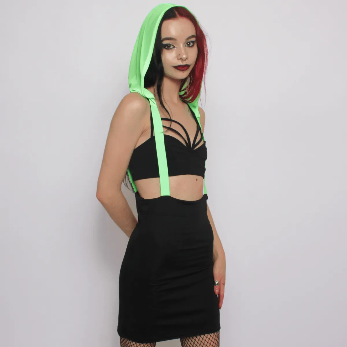 HOODED BRACE DRESS