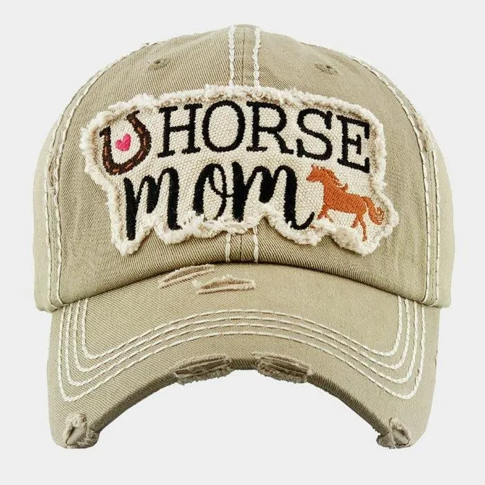 Horse Mom Khaki Vintage Baseball Cap
