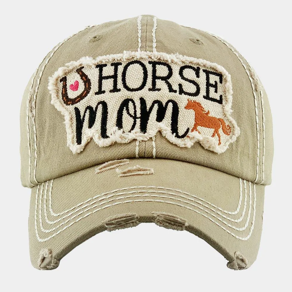 Horse Mom Khaki Vintage Baseball Cap