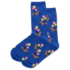 HOTSOX Women's Balloon Dachshund Crew Socks
