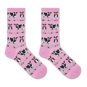 HOTSOX Women's Cows Crew Socks