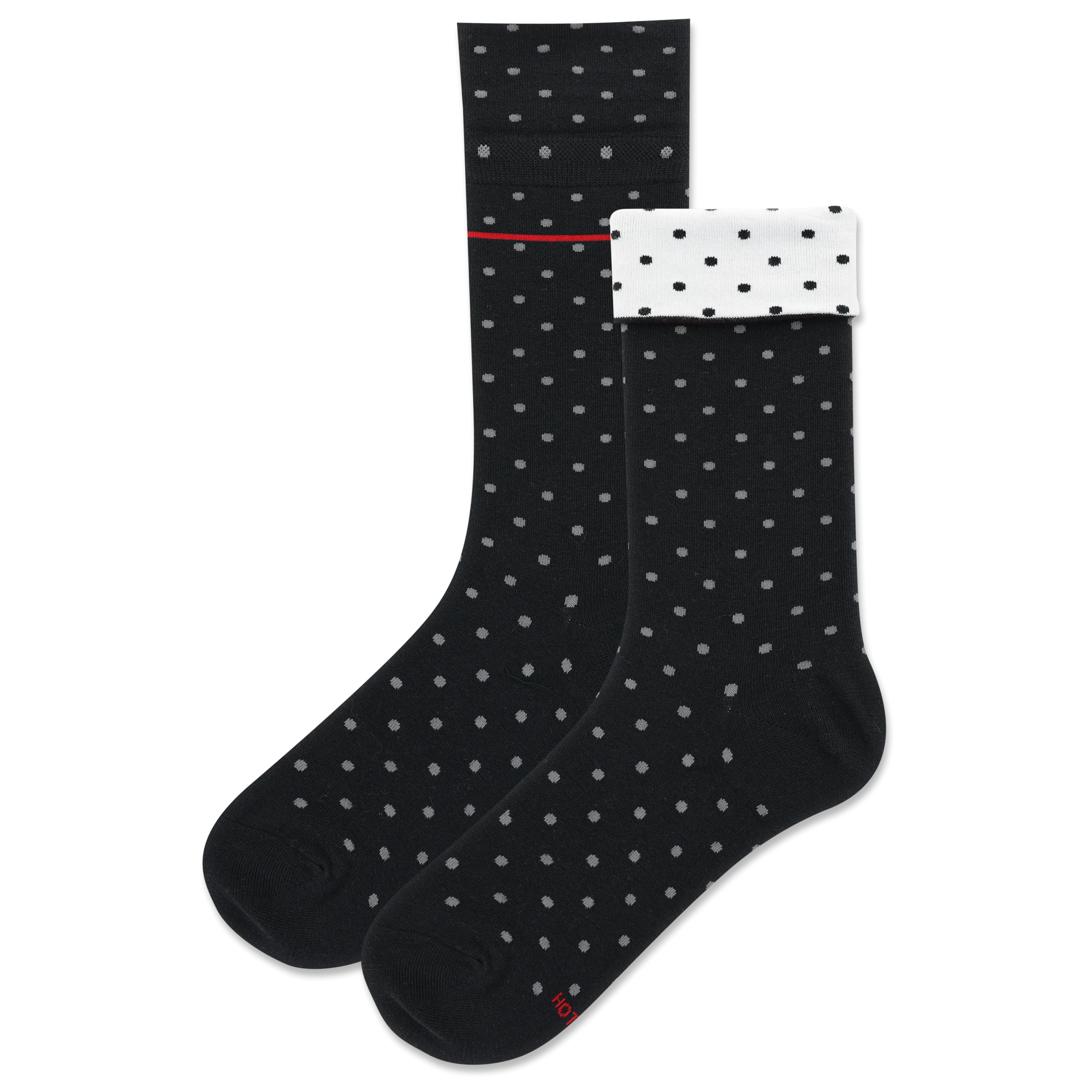 HOTSOX Women's Double Dot Turn Cuff Sock 2 Pair Pack