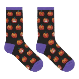 HOTSOX Women's Glow In The Dark Pumpkins Crew Socks