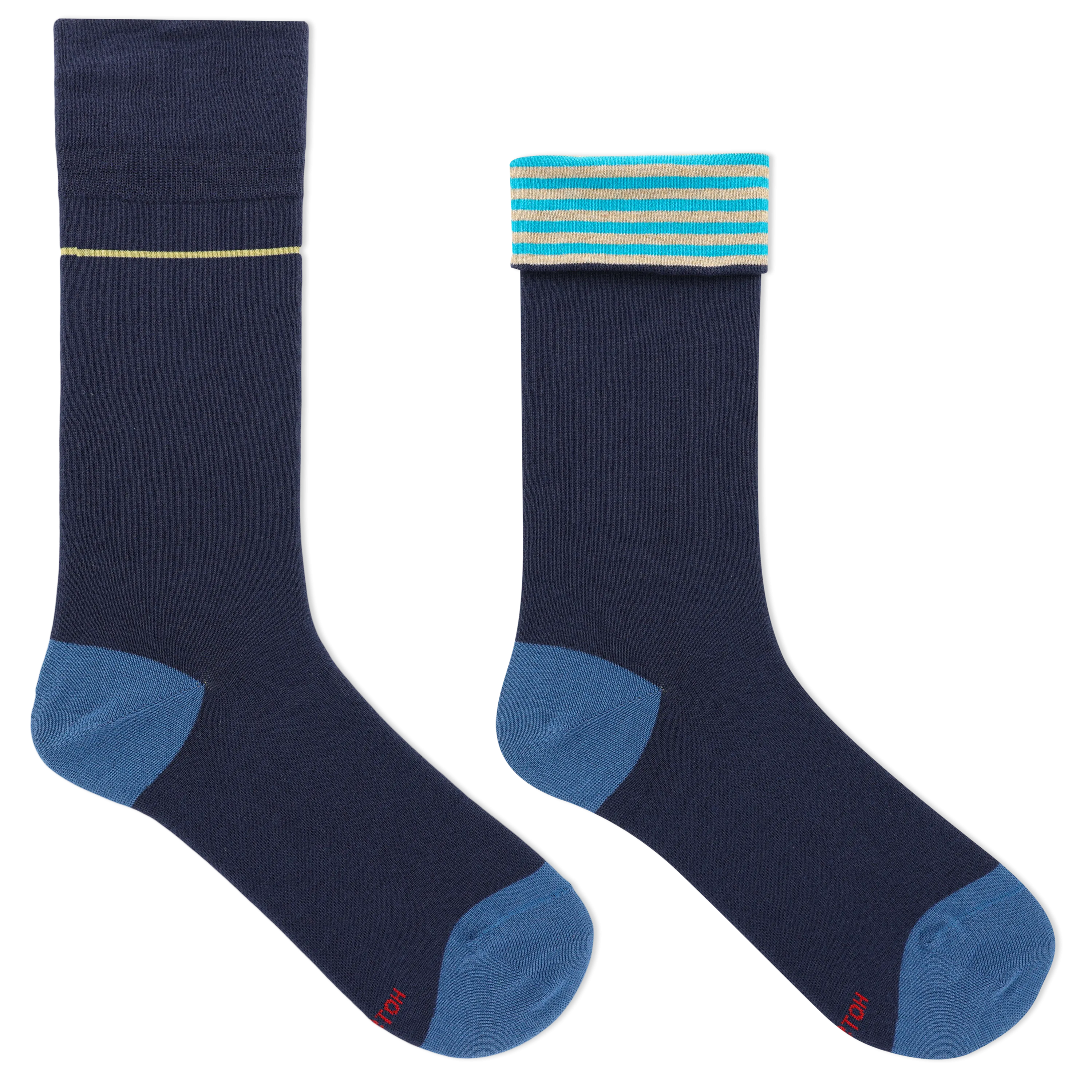 HOTSOX Women's Stripe Turn Cuff Crew Sock