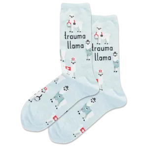 HOTSOX Women's Trauma Llama Crew Socks