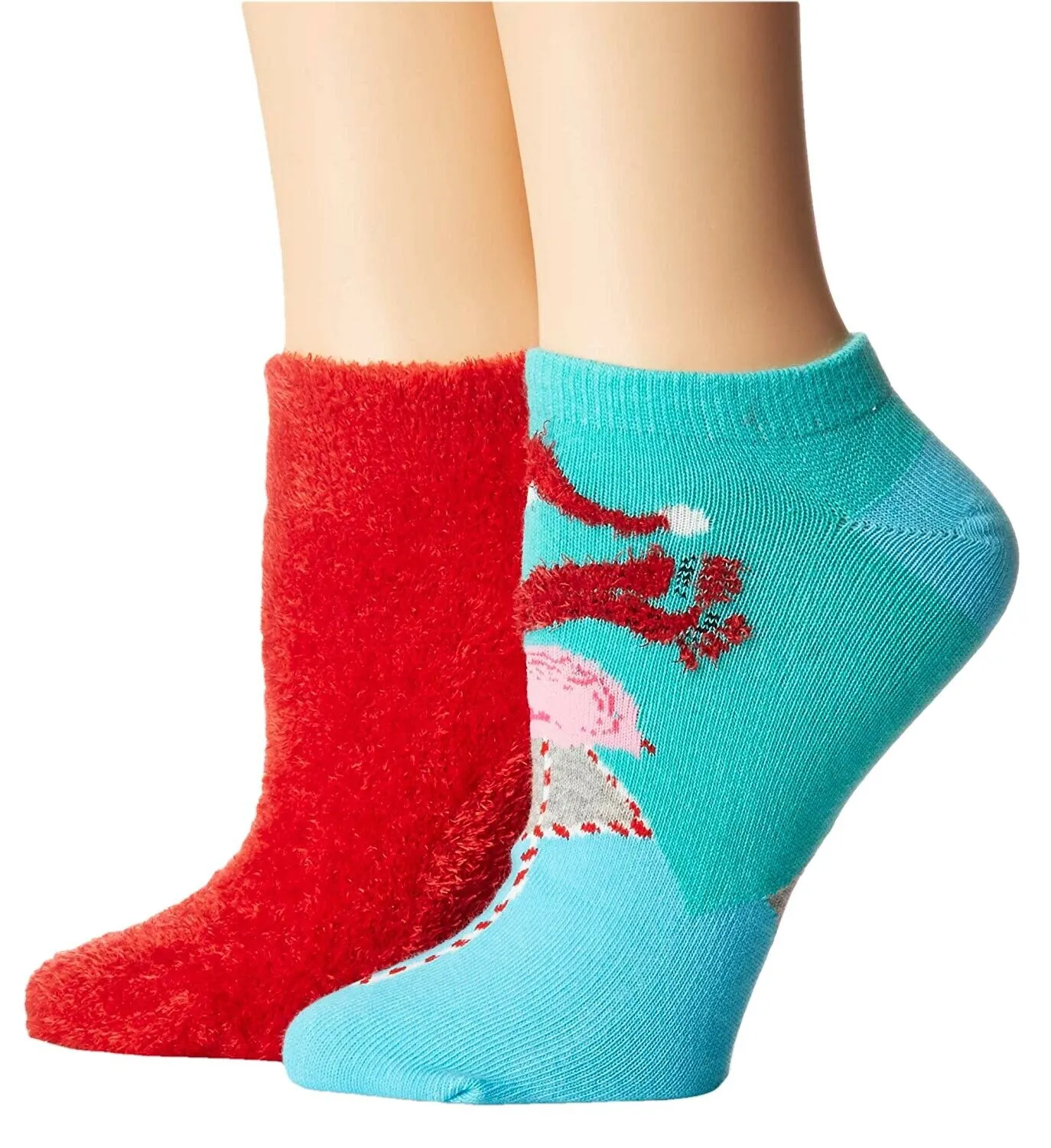 HUE Women's 2 Pack Holiday Footsie Socks