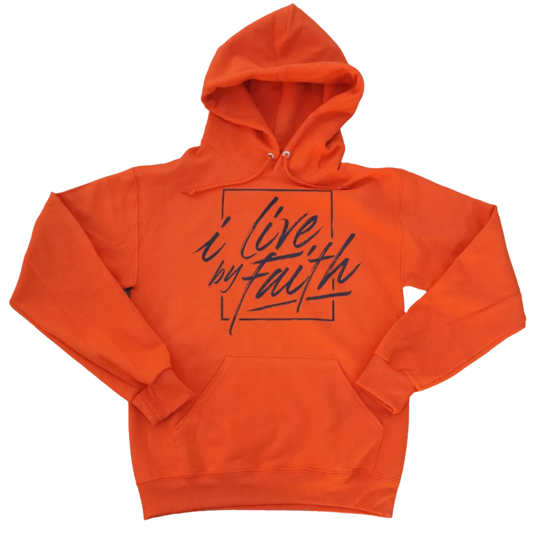 I Live By Faith Hoodie - Unisex - Orange/Brown