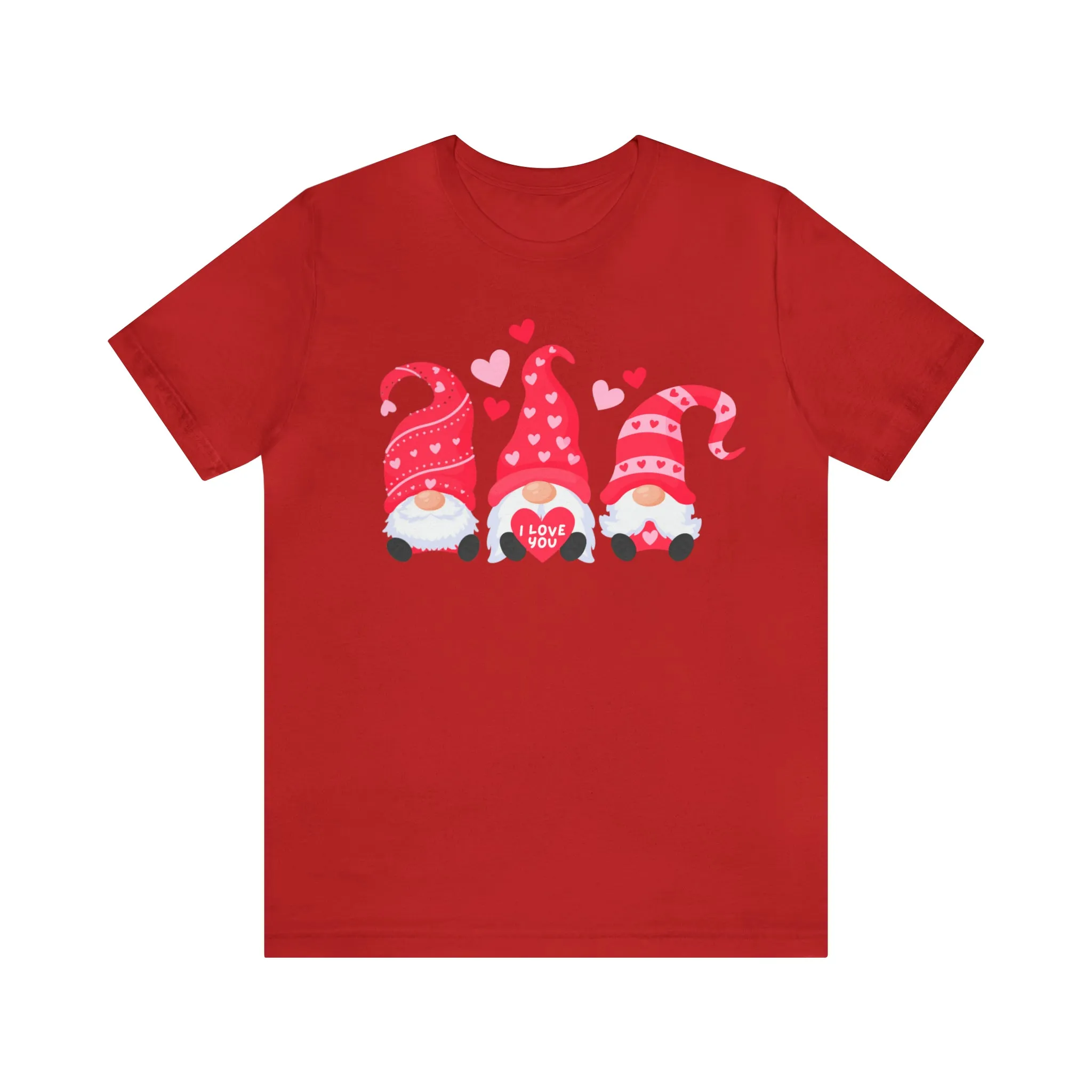 I Love You Gnomes T-Shirt | Heart Love Tee |  Bella Canvas 3001 Unisex | Happy Valentine's Day Short Sleeve Tshirt