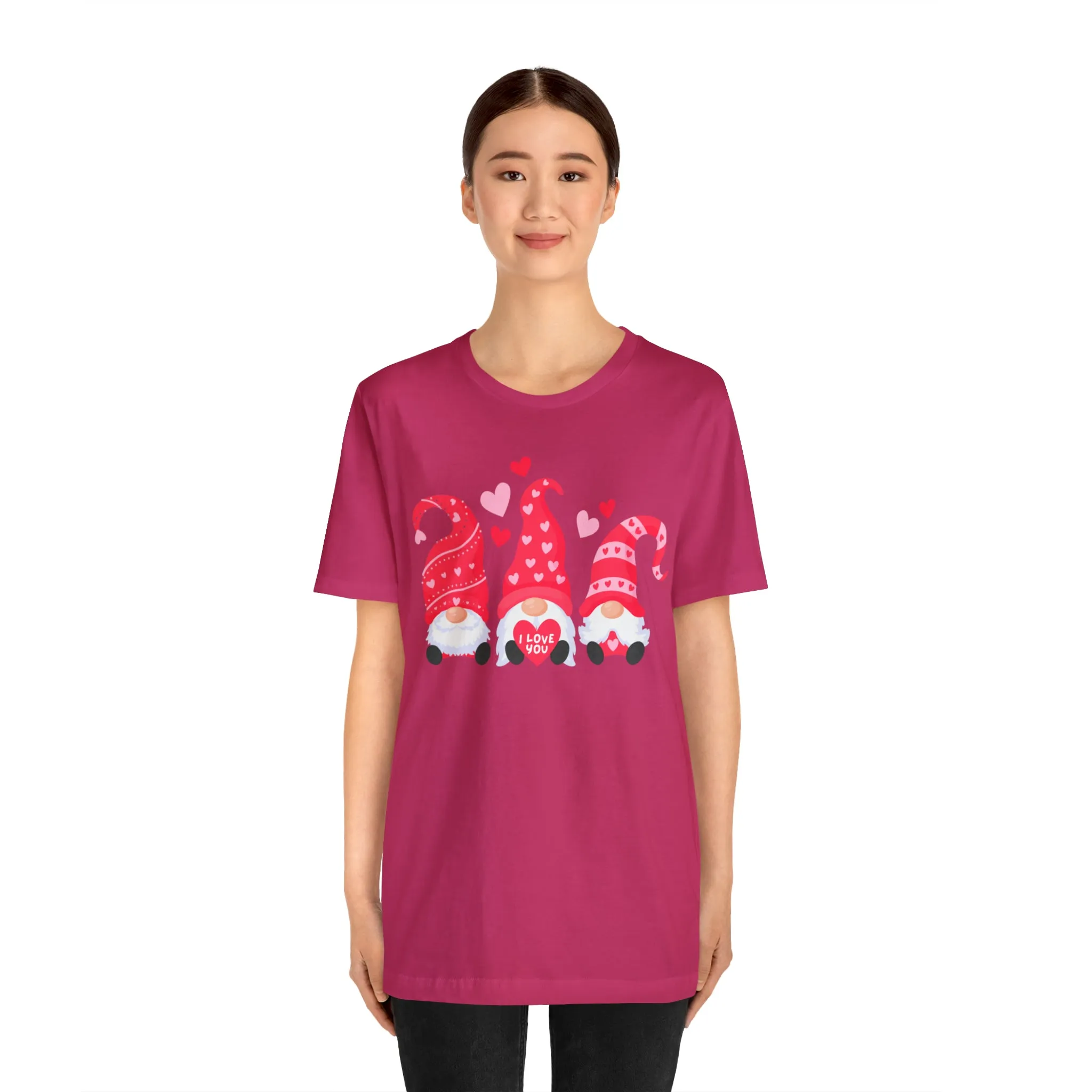 I Love You Gnomes T-Shirt | Heart Love Tee |  Bella Canvas 3001 Unisex | Happy Valentine's Day Short Sleeve Tshirt