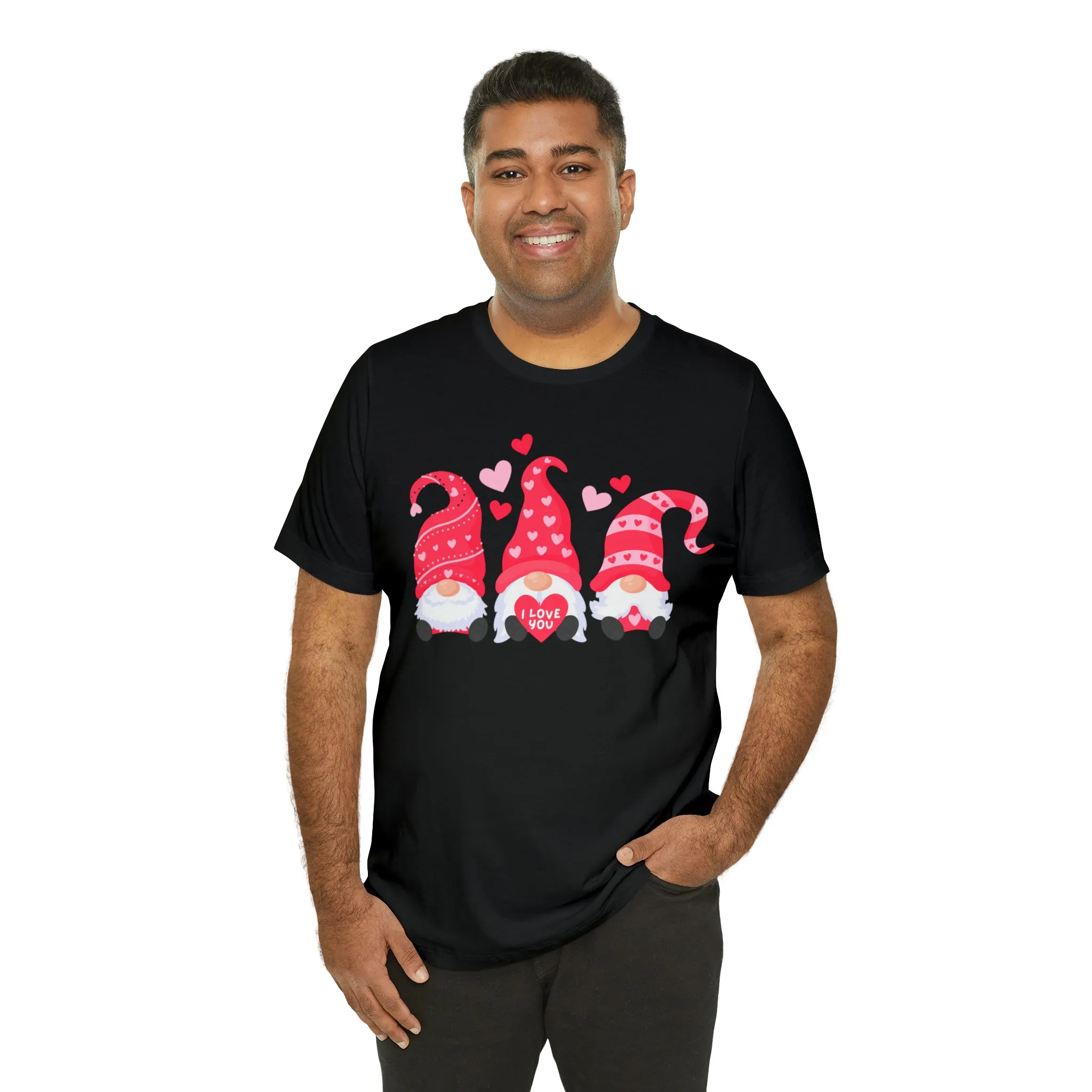 I Love You Gnomes T-Shirt | Heart Love Tee |  Bella Canvas 3001 Unisex | Happy Valentine's Day Short Sleeve Tshirt