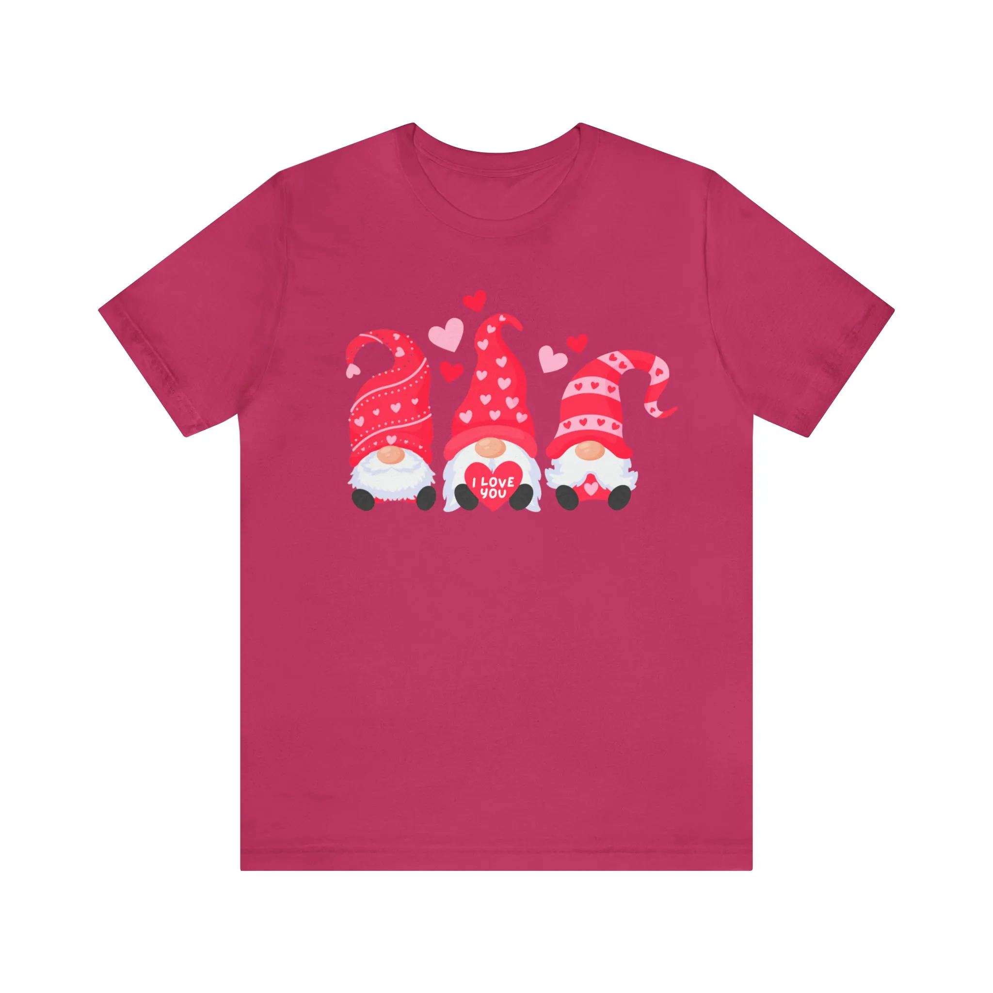 I Love You Gnomes T-Shirt | Heart Love Tee |  Bella Canvas 3001 Unisex | Happy Valentine's Day Short Sleeve Tshirt
