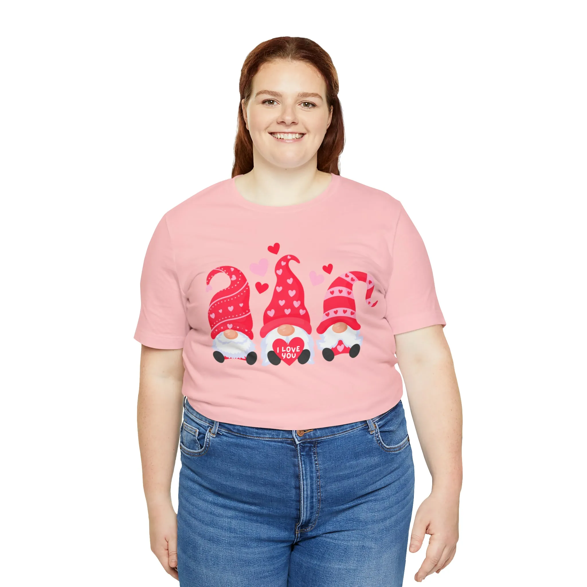 I Love You Gnomes T-Shirt | Heart Love Tee |  Bella Canvas 3001 Unisex | Happy Valentine's Day Short Sleeve Tshirt