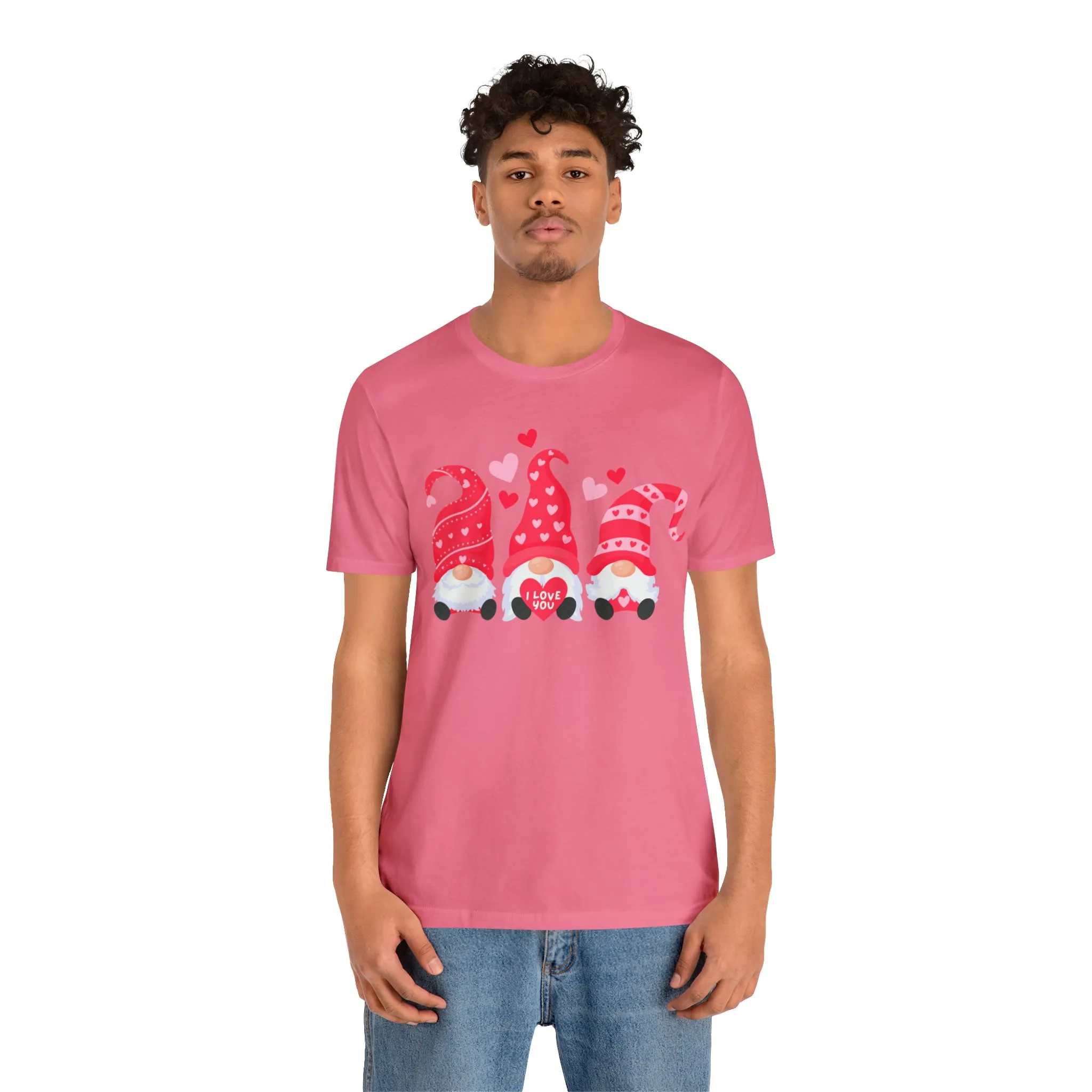 I Love You Gnomes T-Shirt | Heart Love Tee |  Bella Canvas 3001 Unisex | Happy Valentine's Day Short Sleeve Tshirt