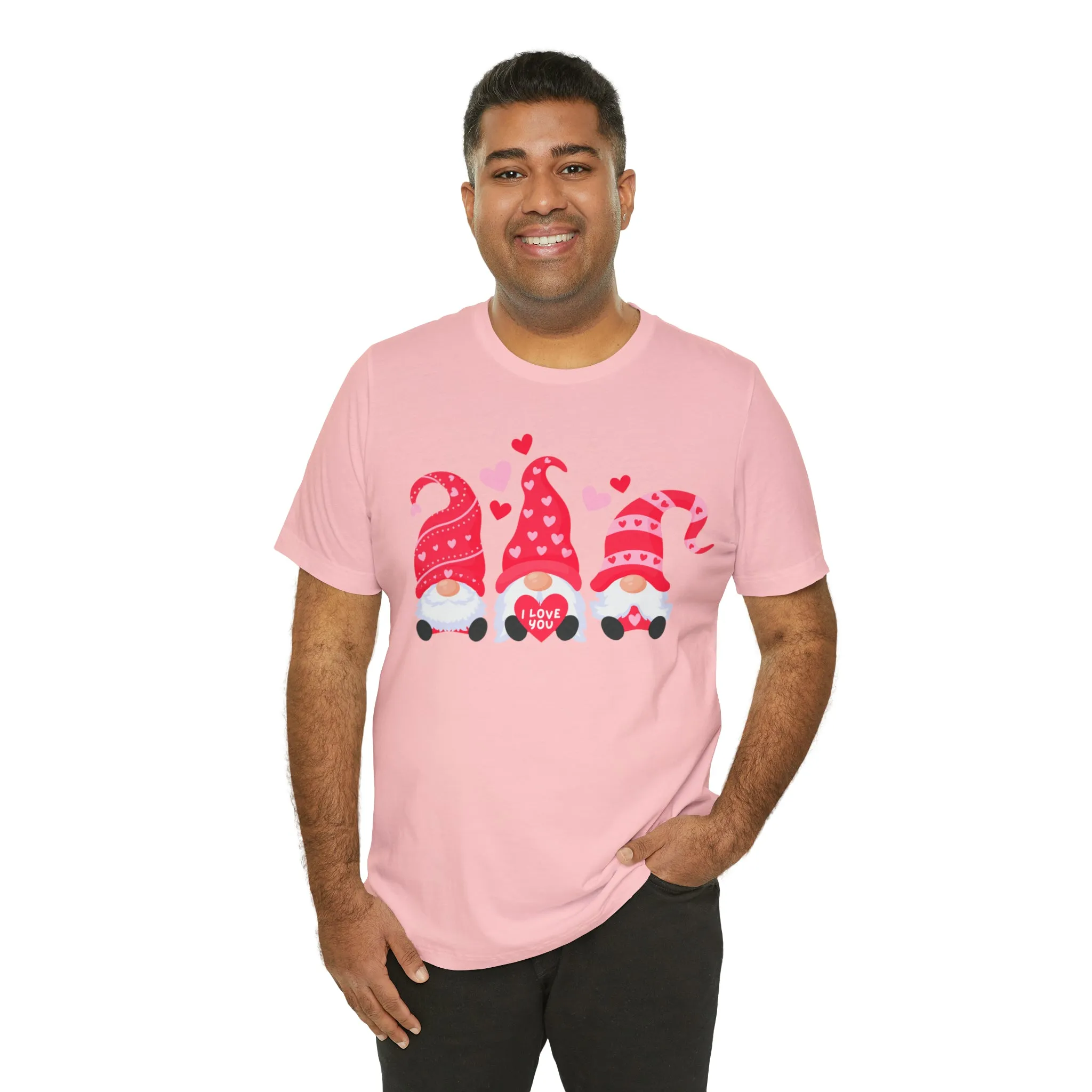 I Love You Gnomes T-Shirt | Heart Love Tee |  Bella Canvas 3001 Unisex | Happy Valentine's Day Short Sleeve Tshirt