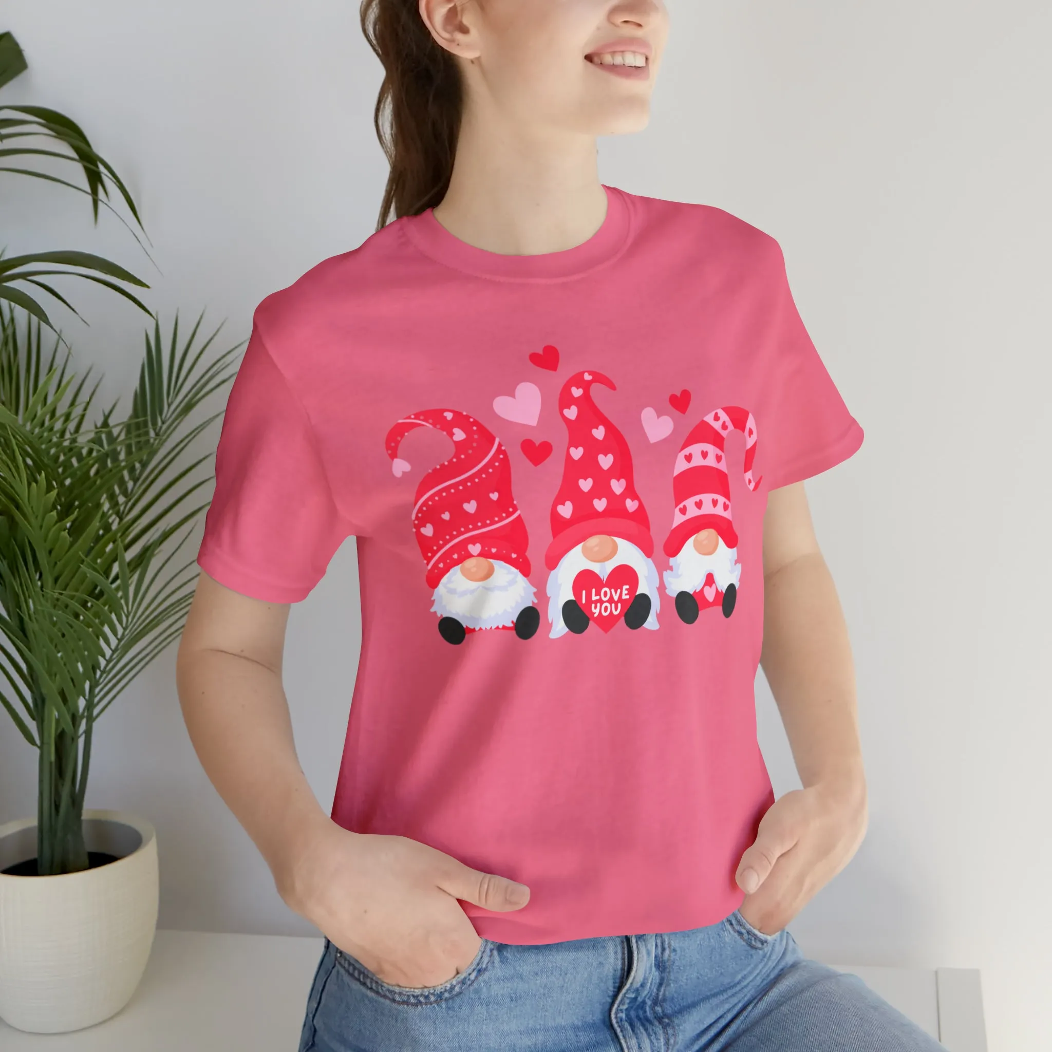 I Love You Gnomes T-Shirt | Heart Love Tee |  Bella Canvas 3001 Unisex | Happy Valentine's Day Short Sleeve Tshirt