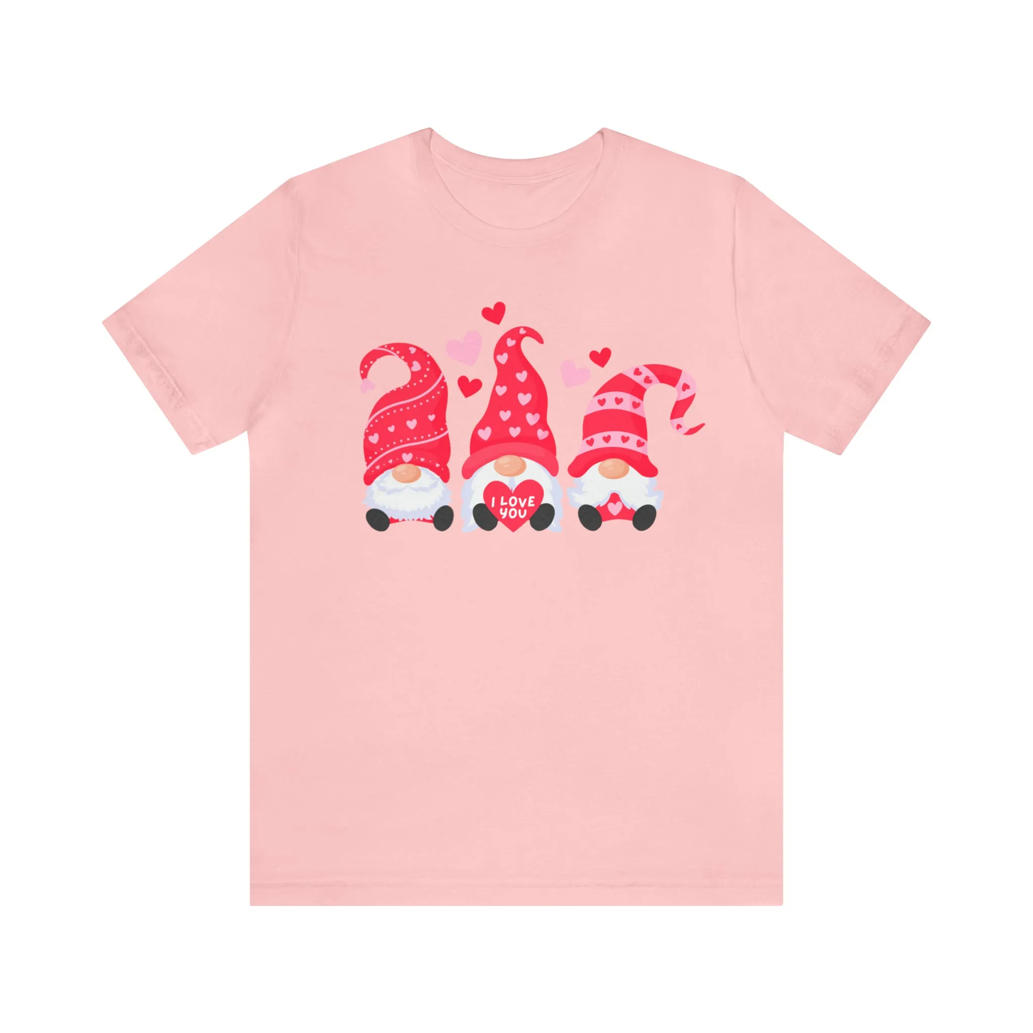 I Love You Gnomes T-Shirt | Heart Love Tee |  Bella Canvas 3001 Unisex | Happy Valentine's Day Short Sleeve Tshirt