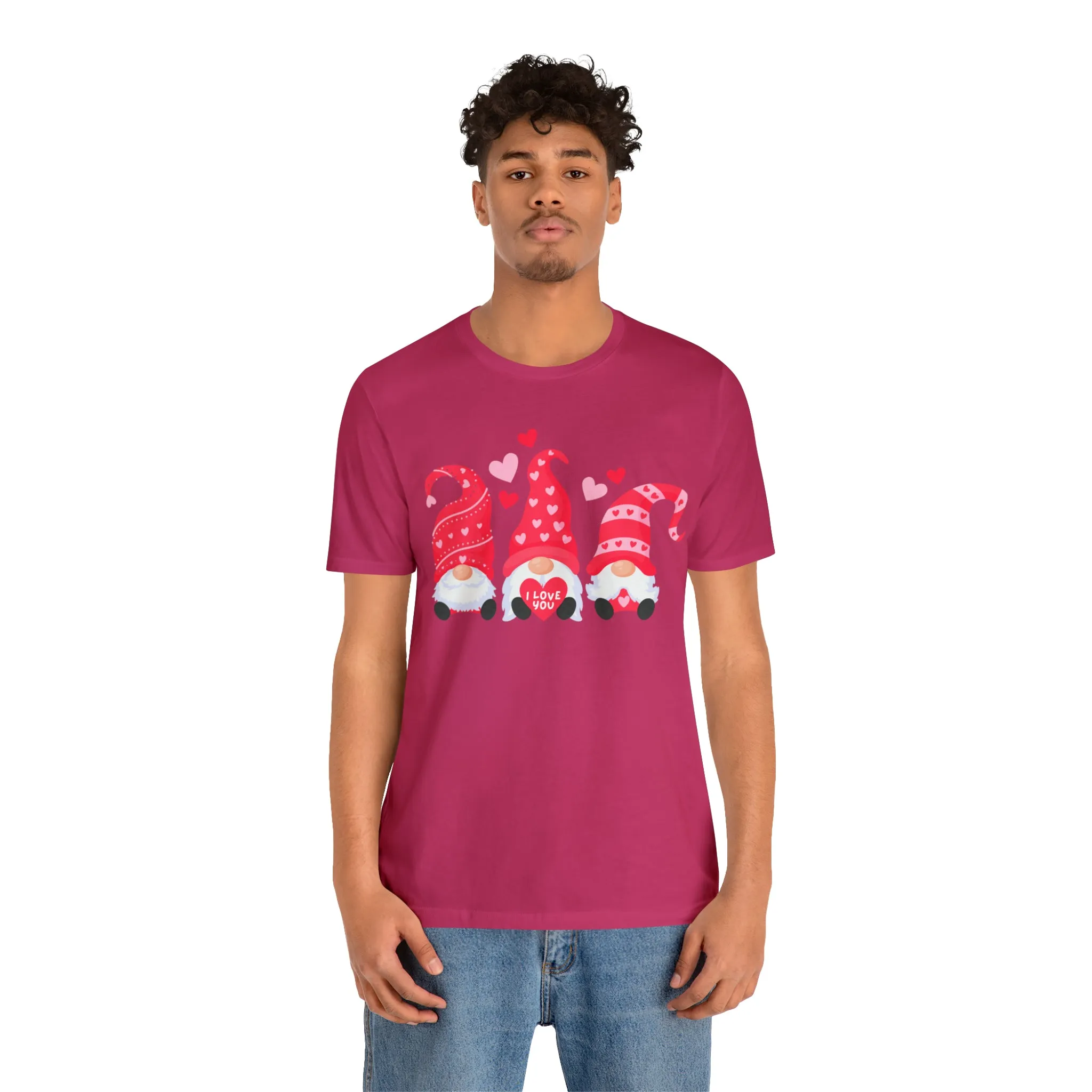I Love You Gnomes T-Shirt | Heart Love Tee |  Bella Canvas 3001 Unisex | Happy Valentine's Day Short Sleeve Tshirt