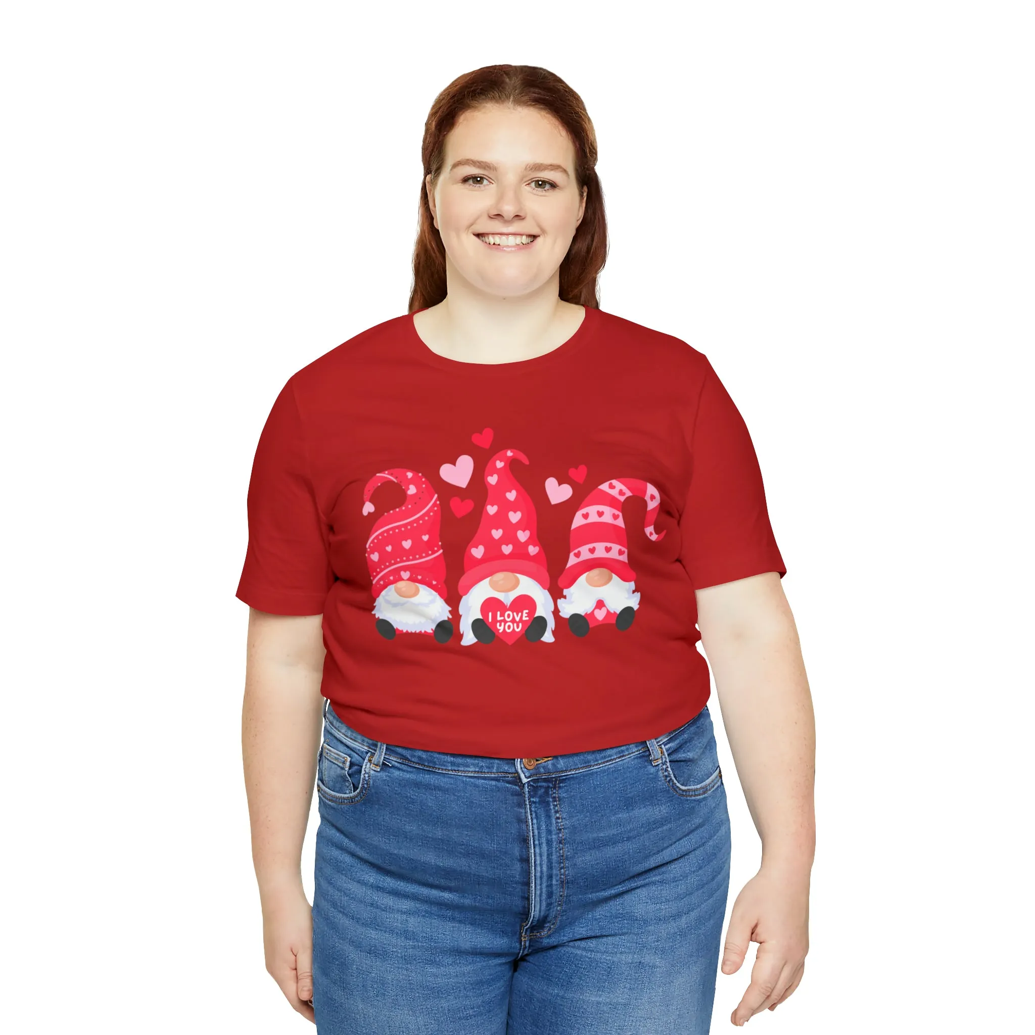 I Love You Gnomes T-Shirt | Heart Love Tee |  Bella Canvas 3001 Unisex | Happy Valentine's Day Short Sleeve Tshirt